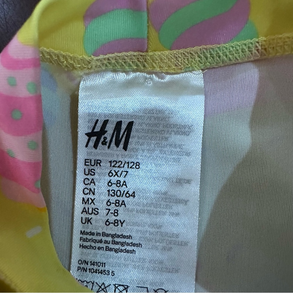 H&M Kids girls Swim rash guard shirt Size 7 - Picture 2 of 2